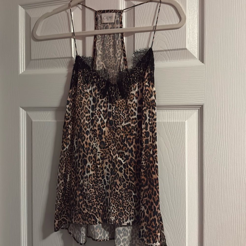 Leopard Peint Cami NYC Tank with Black Lace - Size Small - Like New - Tank